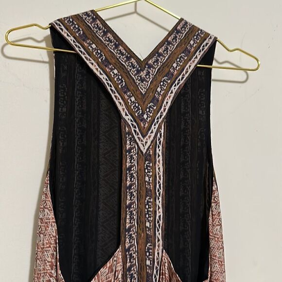 Urban Outfitters | Ecote Boho Tribal Print Sleeveless T Strap Back Maxi Dress M - Picture 7 of 8